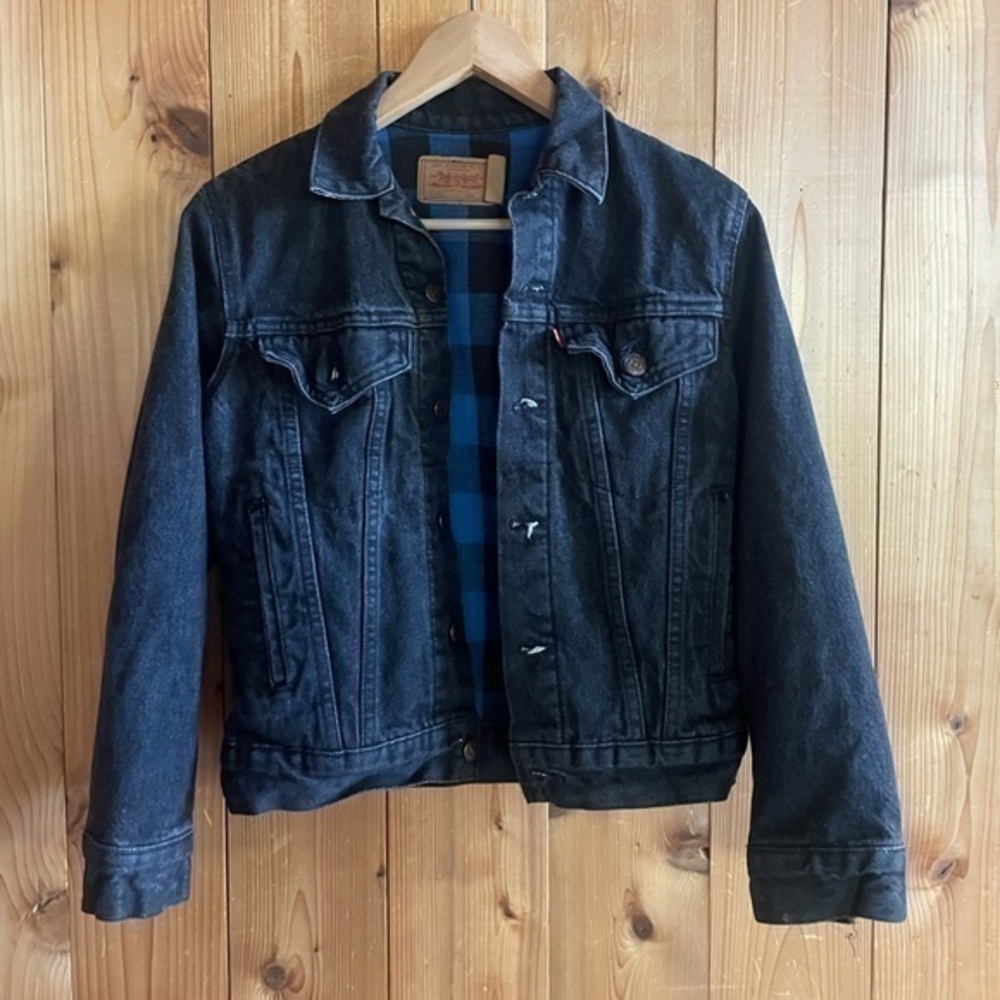 Vintage Levi’s Denim Buffalo Check Lined Jean Trucker Jacket